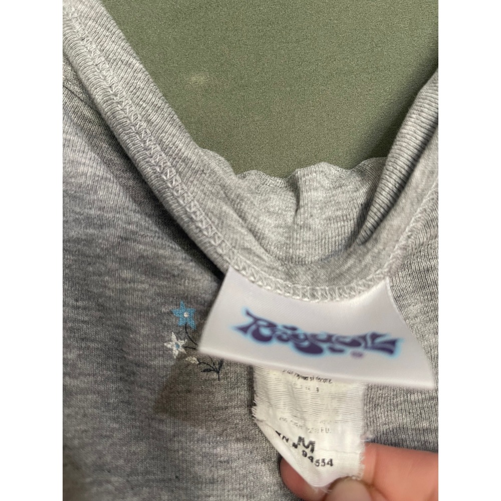 Vintage Ragdoll Gray Floral Butterfly Cami Tank Kids Medium Fits Womens XSmall - Picture 4 of 5